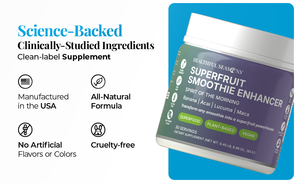 Why choose Healthful Seasons — science-backed, clinically studied, clean-label, cruelty-free supplements made in the USA