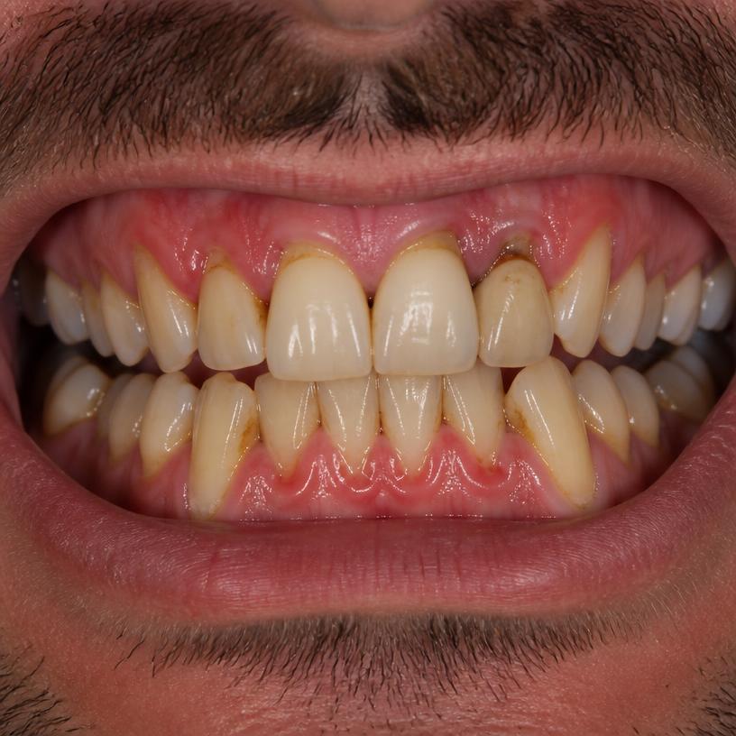Dean R., 39 — gums and teeth before DentaPro