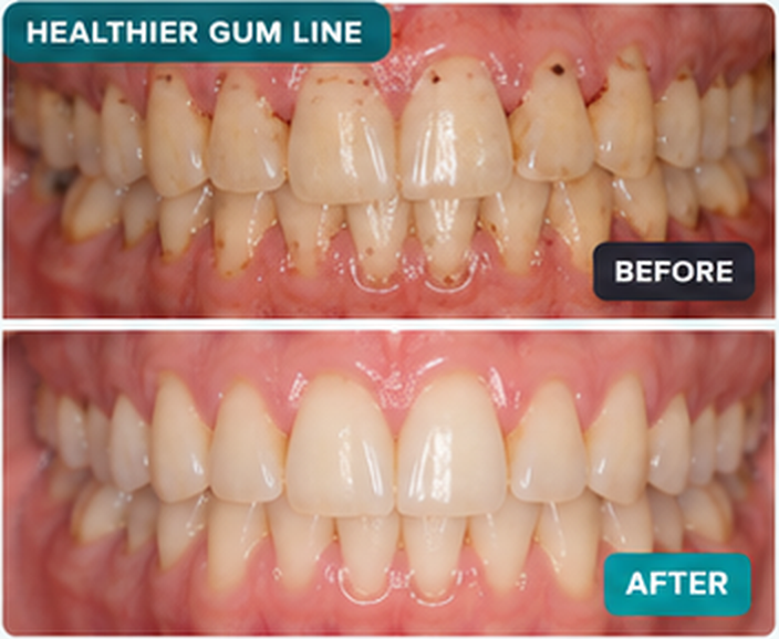 DentaPro before and after — Healthier gum line