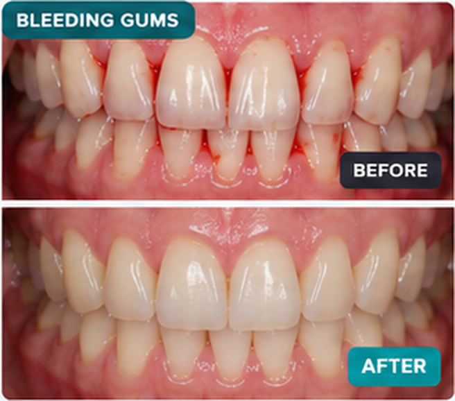DentaPro before and after — Bleeding gums