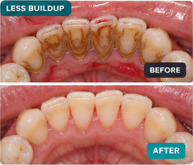 DentaPro before and after — Less buildup