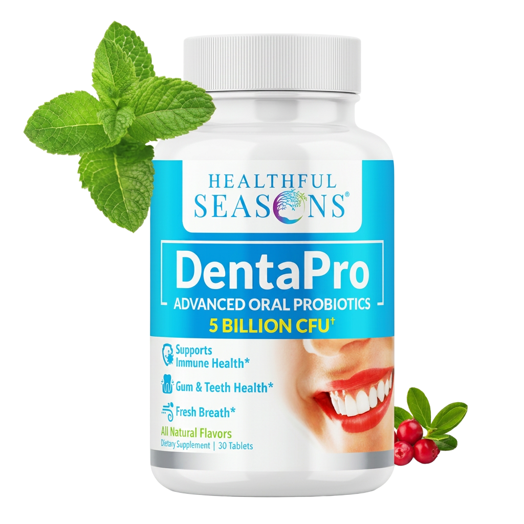 DentaPro oral probiotic bottle with fresh mint